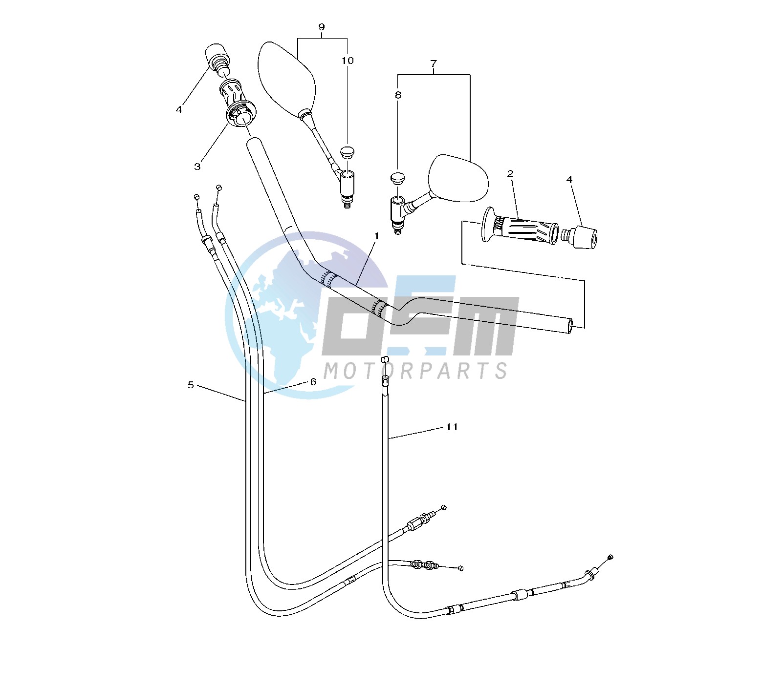 STEERING HANDLE AND CABLE