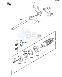 ZL 1000 A [ZL1000 ELIMINATOR] (A1) drawing GEAR CHANGE DRUM & FORKS