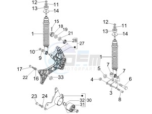 GT 250 ie 60 deg (Euro 3) UK drawing Rear suspension - Shock absorber - s