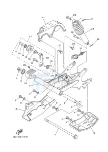 YFM90R (43DD 43DE 43DF 43DD) drawing REAR ARM