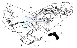 MIO 100 HU10W8-6 drawing REAR FENDER - INNER SHIELD - UNDERTAIL