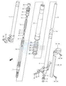 RM250 (E28) drawing FRONT DAMPER (MODEL K)