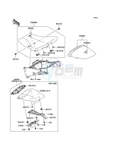 NINJA ZX-6R ZX600RDF FR GB XX (EU ME A(FRICA) drawing Seat