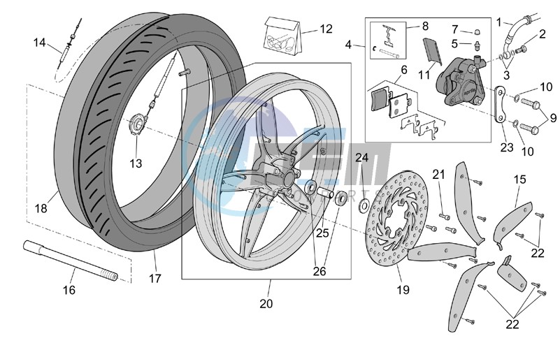 Front wheel - disc brake