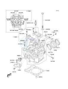 KLX 400 A [KLX400SR KLX400R] (A1-A2 A2 CAN ONLY) [KLX400SR KLX400R] drawing CYLINDER HEAD