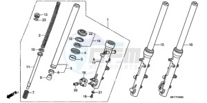 XL700V9 UK - (E / MKH) drawing FRONT FORK