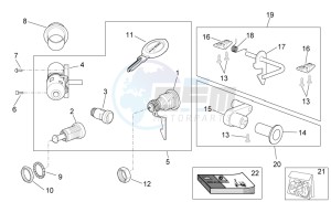 Scarabeo 50 4T E2 drawing Decal - lock hardware kit