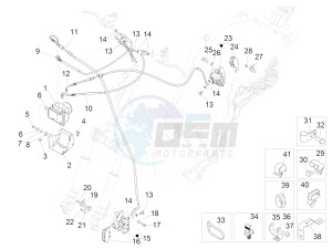 BV 350 ST 4T 4V IE ABS E4 (NAFTA) drawing Brakes pipes - Calipers (ABS)