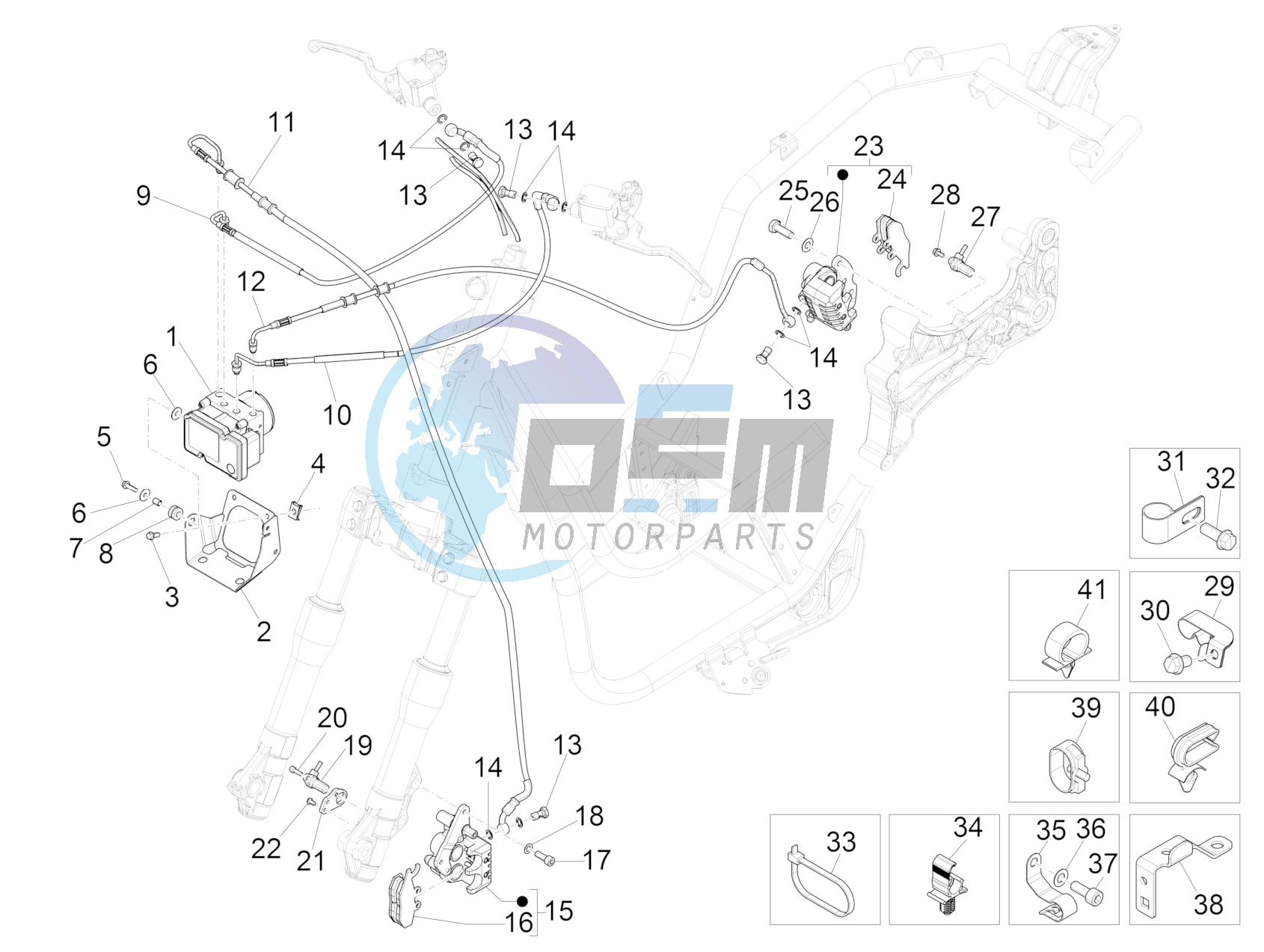 Brakes pipes - Calipers (ABS)