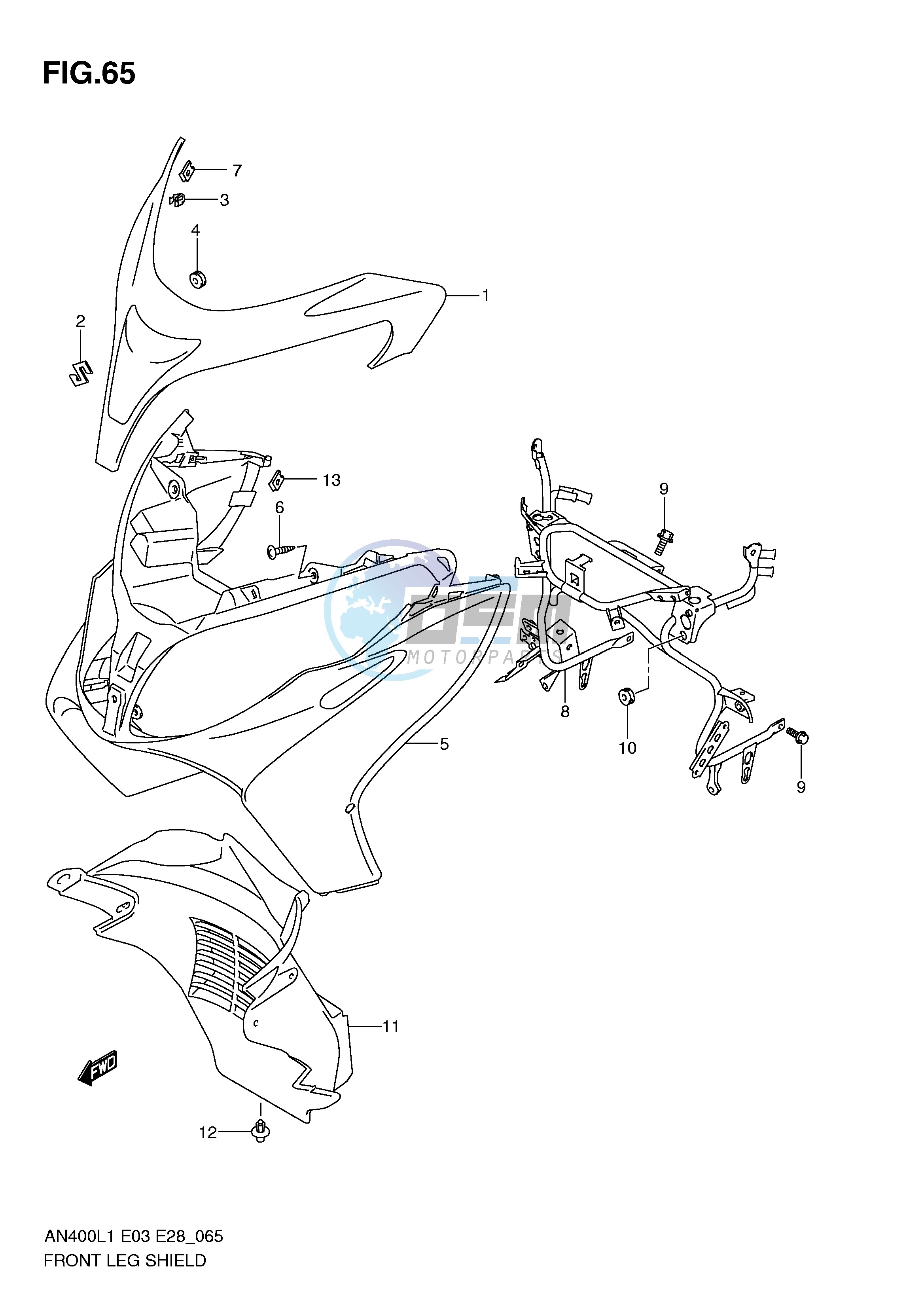 FRONT LEG SHIELD (AN400ZAL1 E28)