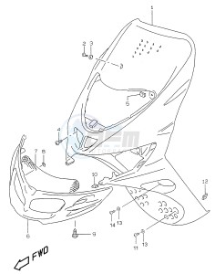 AY50 (V-W-X-Y) katana drawing FRONT LEG SHIELD (model V W X)