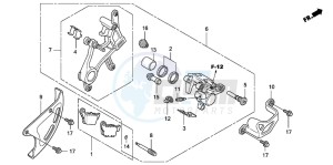 CRF250X drawing REAR BRAKE CALIPER