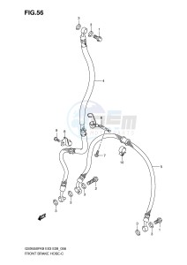 GSX650F (E3-E28) Katana drawing FRONT BRAKE HOSE (GSX650FK8 FK9 FL0)