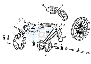 BULTACO LOBITO - 50 cc drawing FRONT WHEEL