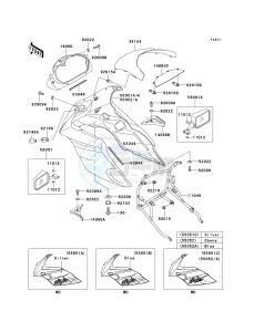 EX 500 D [NINJA 500R] (D10-D12) [NINJA 500R] drawing COWLING