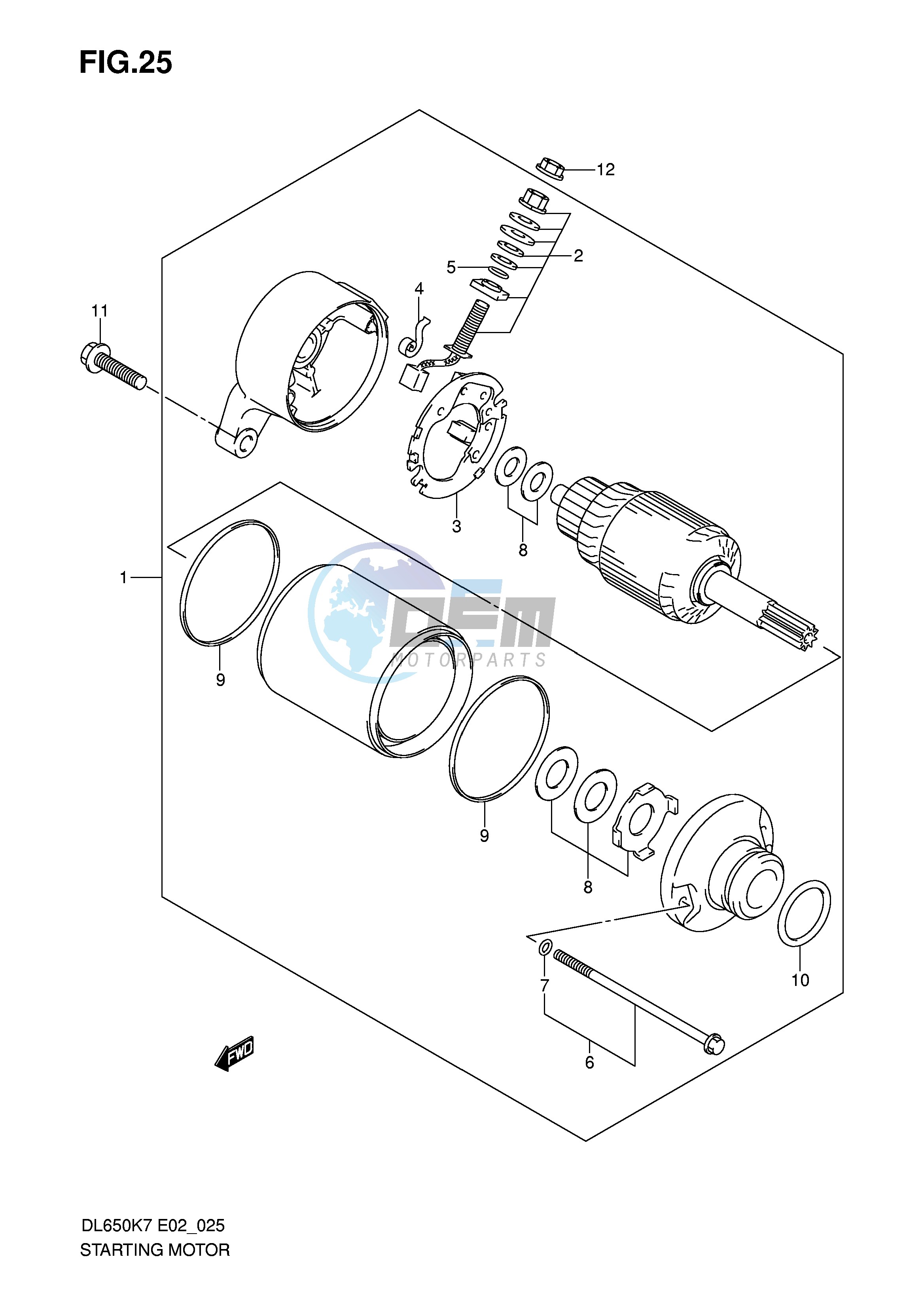 STARTING MOTOR (MODEL K7 K8 K9 E2 E19 E24)