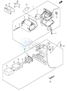 VS800 (E3-E28) INTRUDER drawing REAR COMBINATION LAMP (MODEL K1 K2 K3 K4)