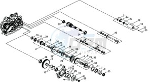 QUADRAIDER 600 drawing CRANKCASE - DRIVE SHAFT