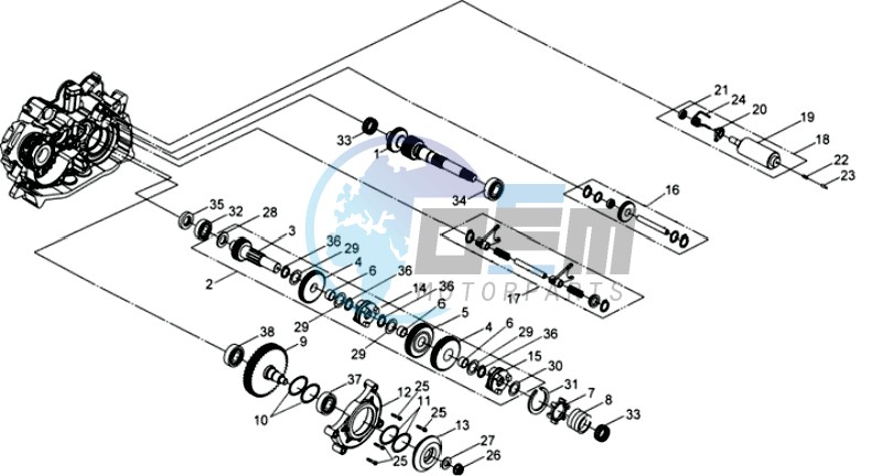 CRANKCASE - DRIVE SHAFT