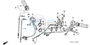 NT700VAA UK - (E / ABS MKH) drawing HANDLE LEVER/SWITCH/CABLE