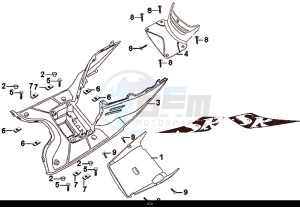 SYMPHONY SR 125 (AZ12W4-EU) (L7-M0) drawing FLOOR PANEL - CENTER COVER