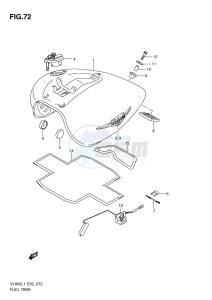 VL800 (E2) VOLUSIA drawing FUEL TANK (VL800L1 E19)