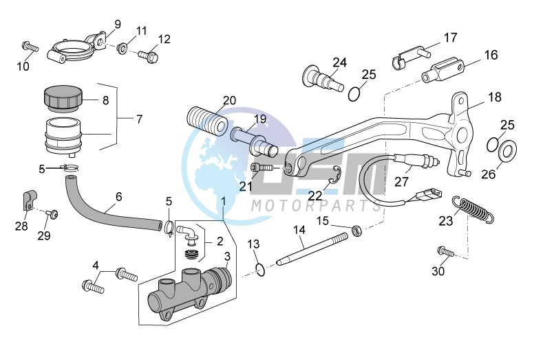 Rear master cylinder