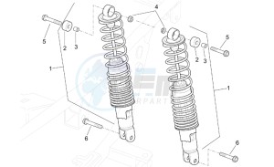 Leonardo 250-300 (eng. Minarelli) drawing Rear Shock absorber