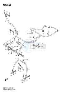 GSF650 (E21) Bandit drawing FRONT BRAKE HOSE (GSF650SUAL1 E21)