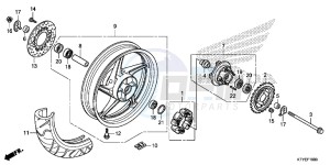 CBR125RTF CBR125RT UK - (E) drawing REAR WHEEL