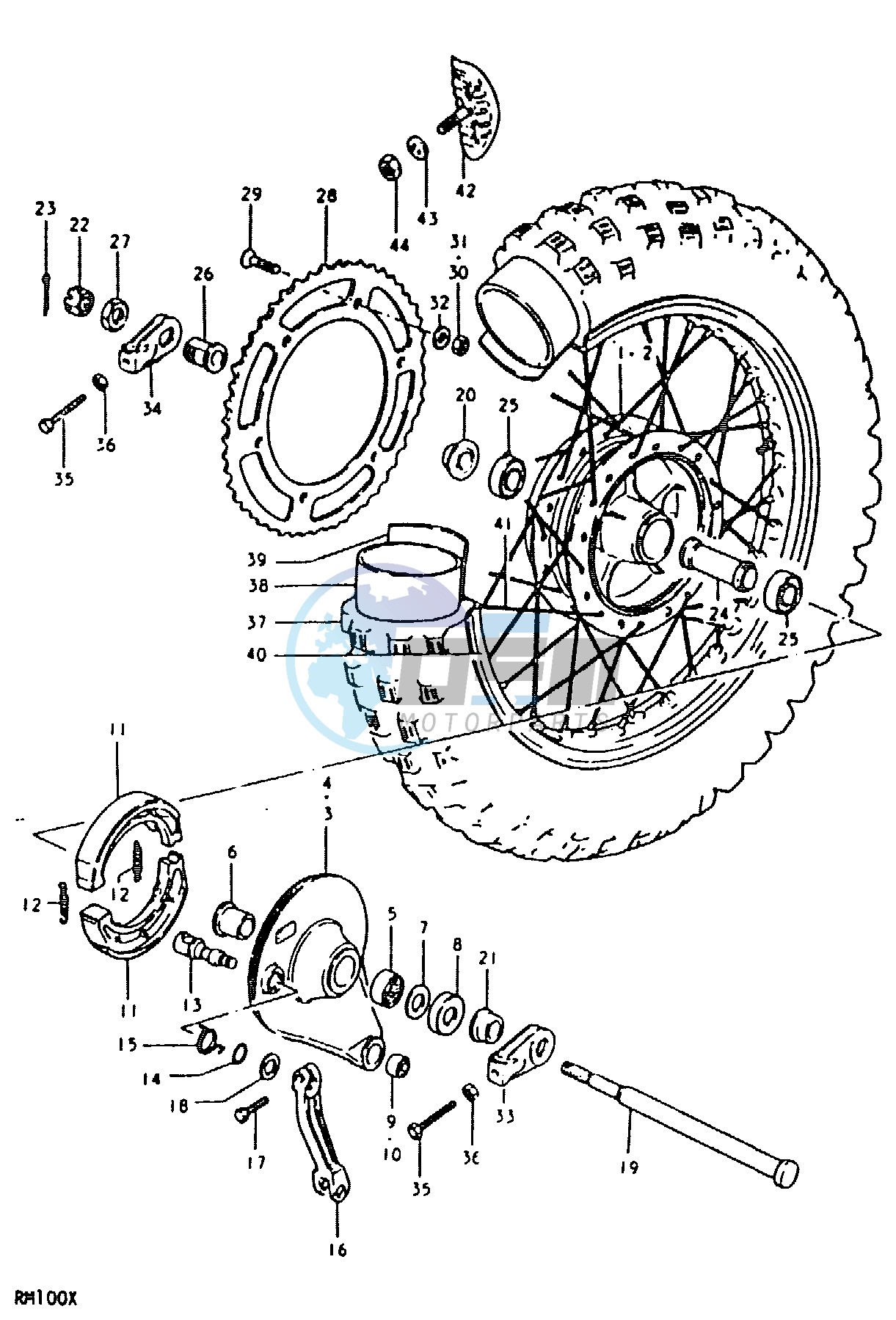 REAR WHEEL (RM100N, RM100T)