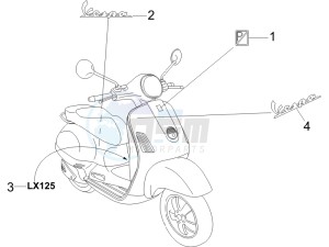 LX 125 4T E3 drawing Plates - Emblems