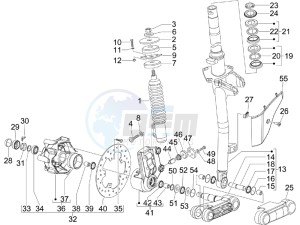 S 125 4T (Euro 3) UK drawing Fork - steering tube - Steering bearing unit