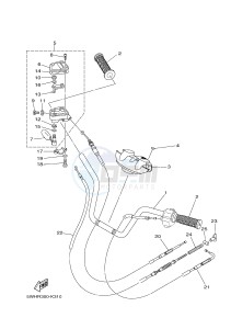 YFM350A YFM35GTXH GRIZZLY 350 2WD (B149) drawing STEERING HANDLE & CABLE