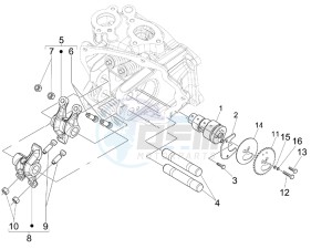 GTS 125 4T E3 UK drawing Rocking levers support unit