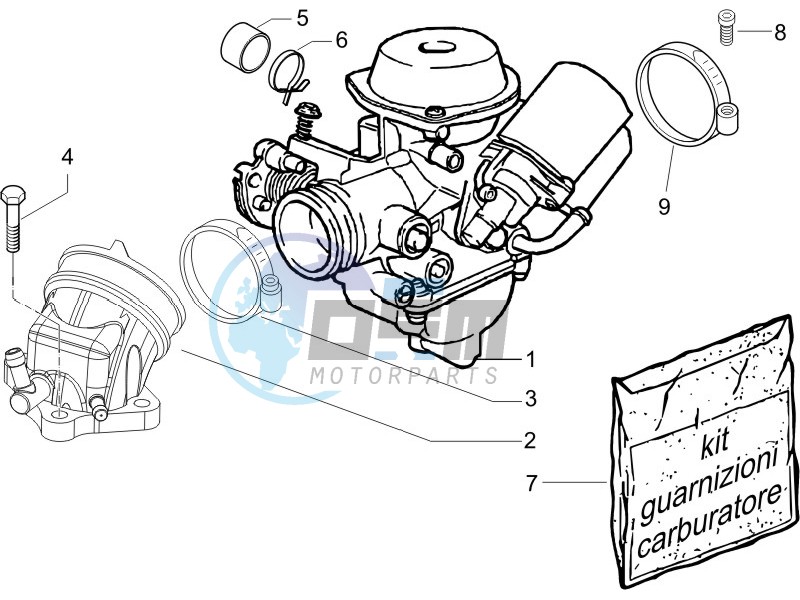 Carburettor assembly - Union pipe