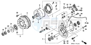 TRX90XB drawing REAR BRAKE PANEL