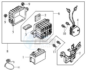 JOYRIDE 200 E2 - 2004 drawing BATTERY