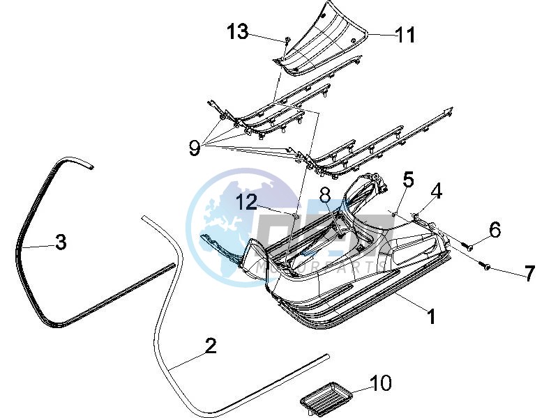 Central cover - Footrests