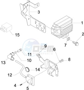 LXV 125 4T ie E3 drawing Voltage Regulators -ECU - H.T. Coil