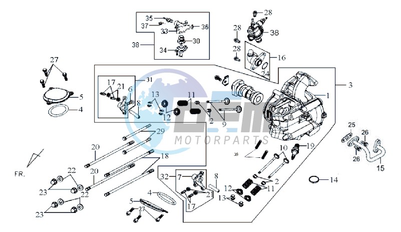 CYLINDER HEAD CPL   / THERMOSTAT