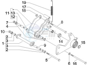 GTS 125 4T E3 drawing Swinging arm