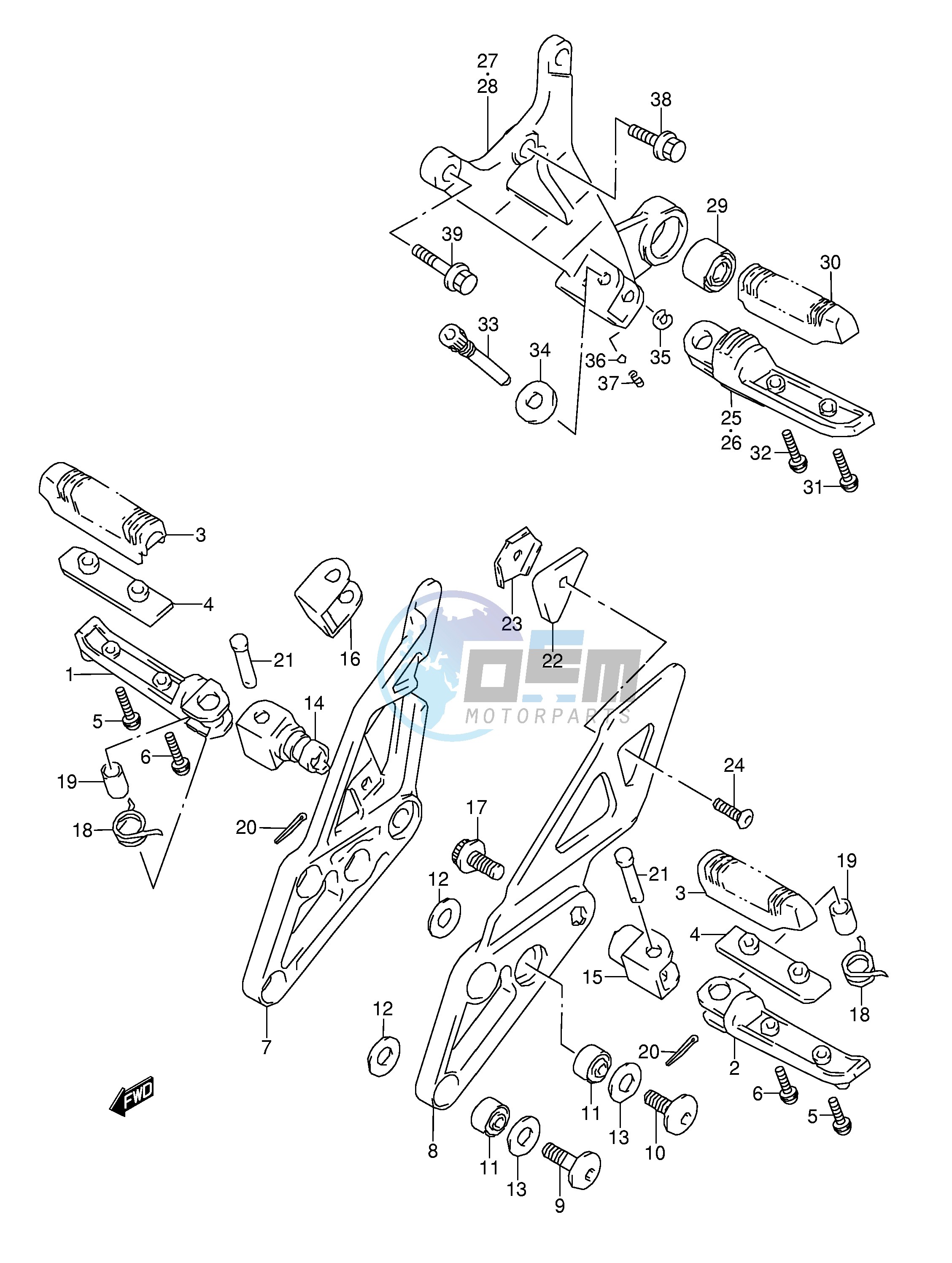 FOOTREST (MODEL S T V W)