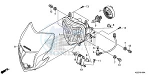 CRF250ME CRF250M UK - (E) drawing HEADLIGHT