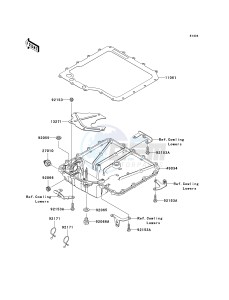 ZX 1400 A [NINJA ZX-14] (A6F-A7FA) A6F drawing OIL PAN