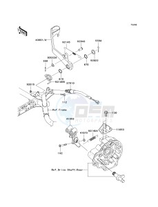 KVF 650 F [BRUTE FORCE 650 4X4I] (F6F-F9F ) F7F drawing BRAKE PEDAL