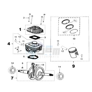 VIVA 3 L 50 2T drawing CRANKSHAFT AND CYLINDER