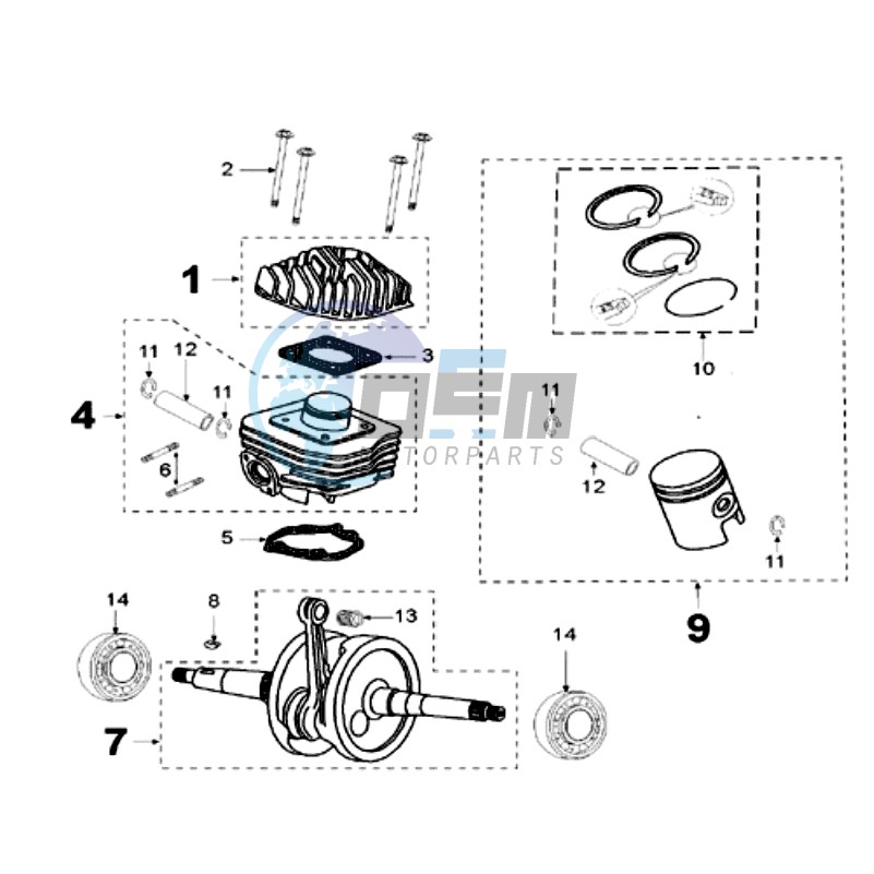 CRANKSHAFT AND CYLINDER