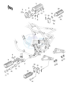 KZ 1000 E [SHAFT] (E1-E2) [SHAFT] drawing FOOTRESTS