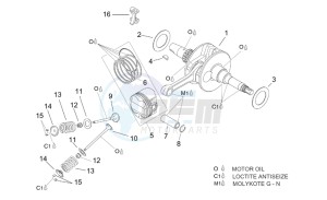 Leonardo 125-150 drawing Crankshaft - valves